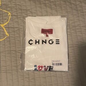 CHNGE White Graphic Tee with Love Design